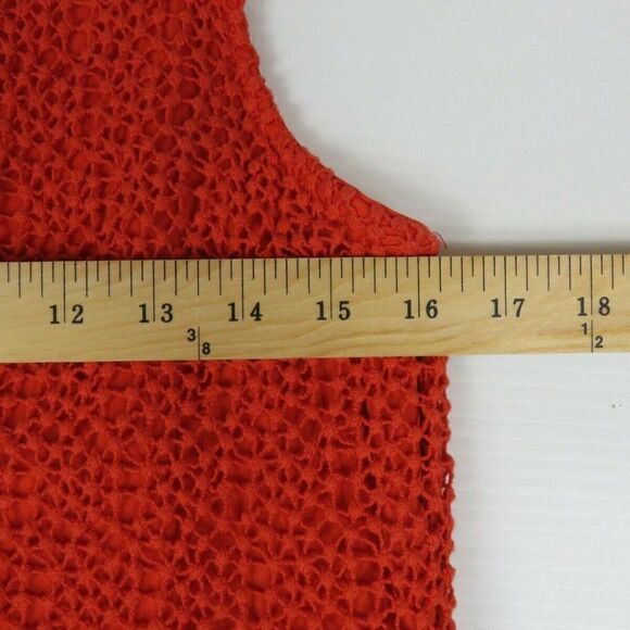 TOPSHOP Dress Floral Crochet Orange Lined V-Neck Mini Sleeveless Women's Size 4 - Picture 10 of 10